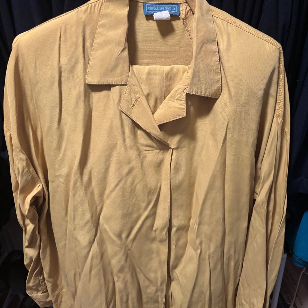 Christine David Women's Mustard Pants & Button Top Outfit -  size 16